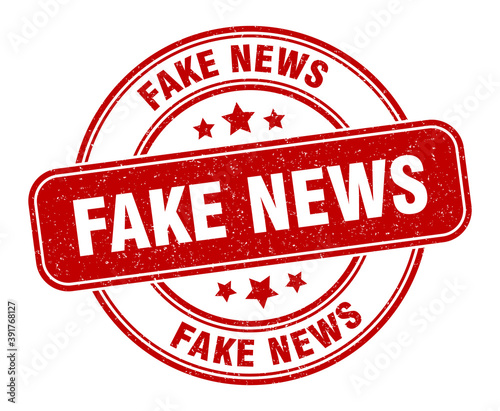 fake news stamp. fake news label. round grunge sign