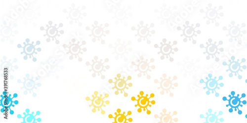 Light Blue, Yellow vector template with flu signs.