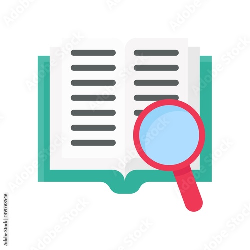 Obraz na płótnie high school related student book for study with magnifying glass vectors in flat style, w salonie