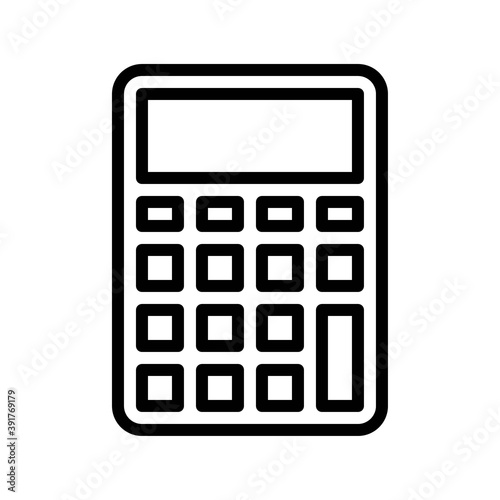 high school related calculator with buttons and screen vectors in lineal style,
