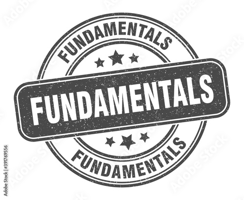 fundamentals stamp. fundamentals label. round grunge sign