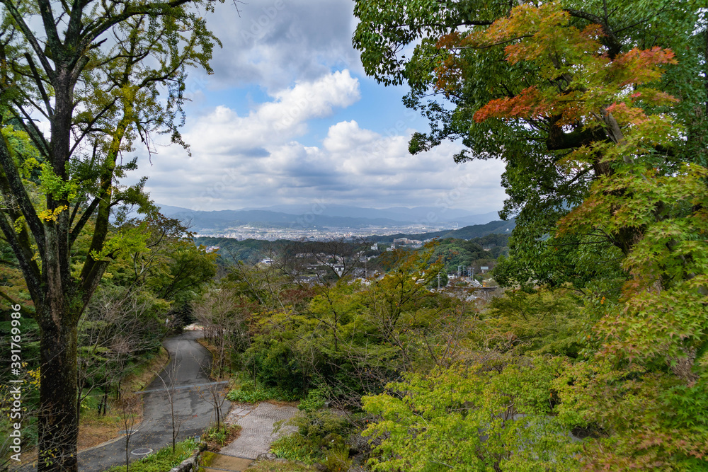 View of Dazaifu city from mountain in JAPAN.