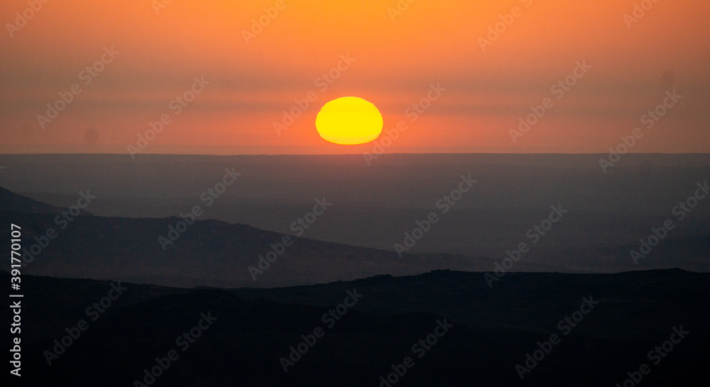 sunset in the mountains