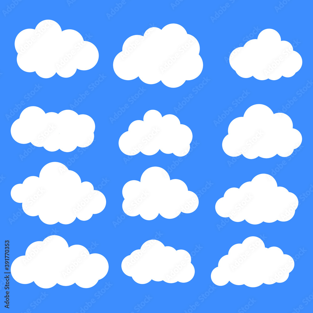 blue sky with clouds icon