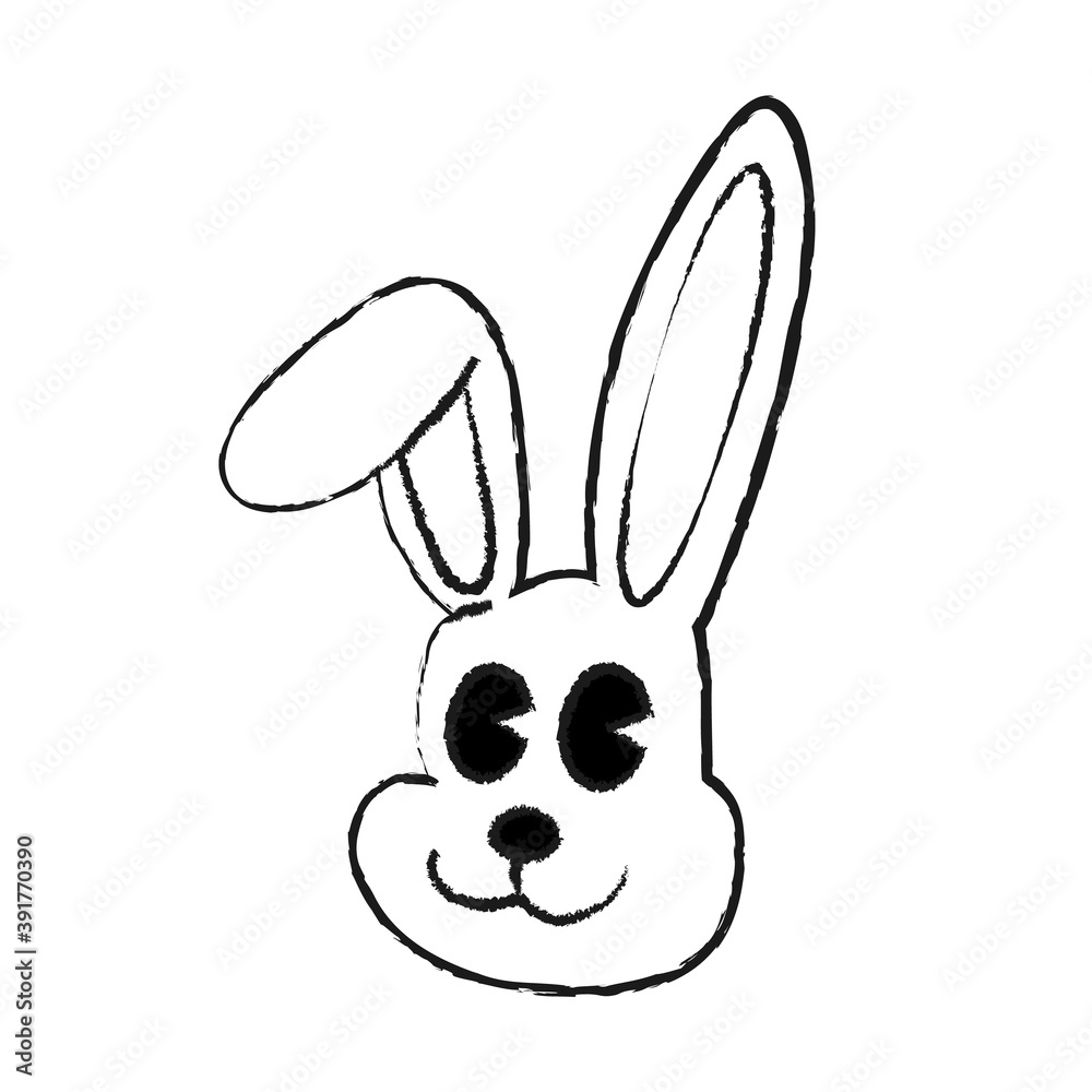 Obraz premium ウサギのキャラクターの顔のイラスト