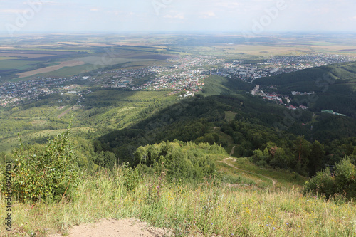 Trail from Mount Tserkovka, Belokurikha town, Altai, Russia photo