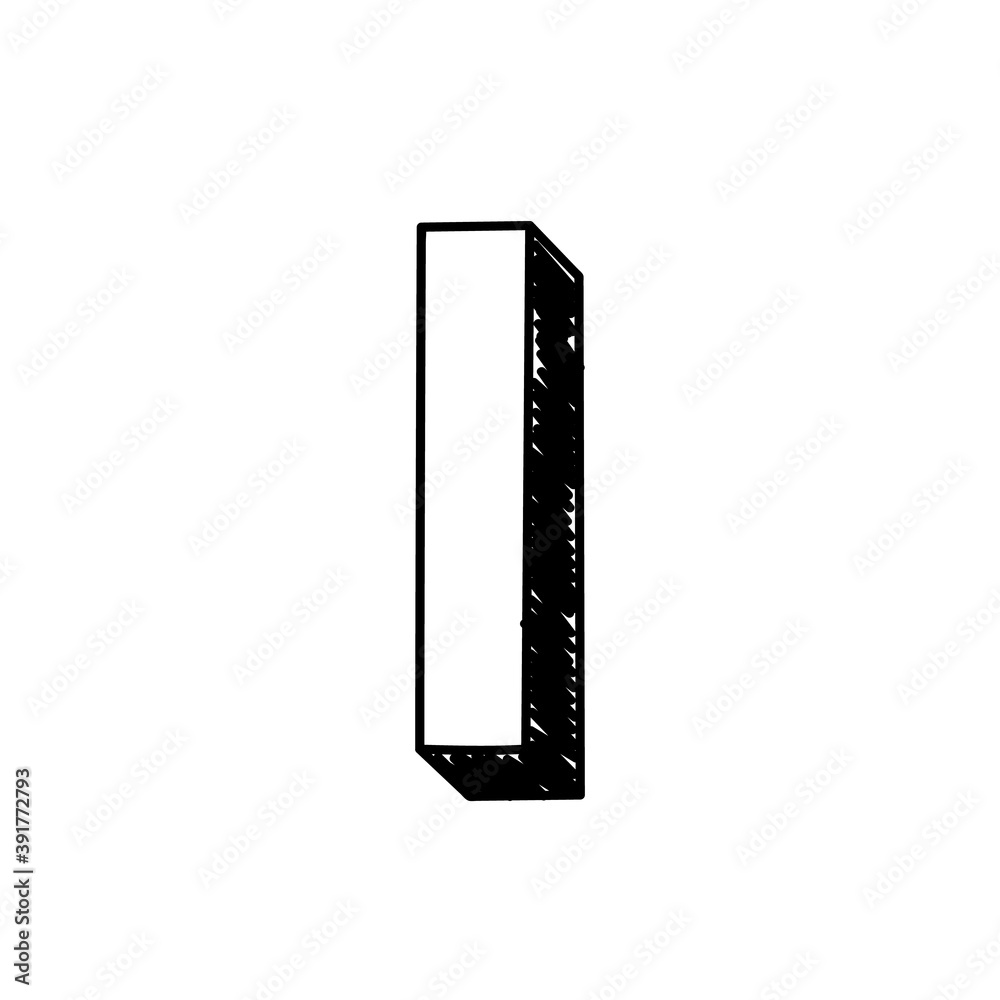 I letter hand-drawn symbol. Vector illustration of a big English letter I. Hand-drawn black and white Roman alphabet letter i typographic symbol. Can be used as a logo, icon I letter hand-drawn symbol. Vector illustration of a big English letter I. Hand-drawn black and white Roman alphabet letter i typographic symbol. Can be used as a logo, icon