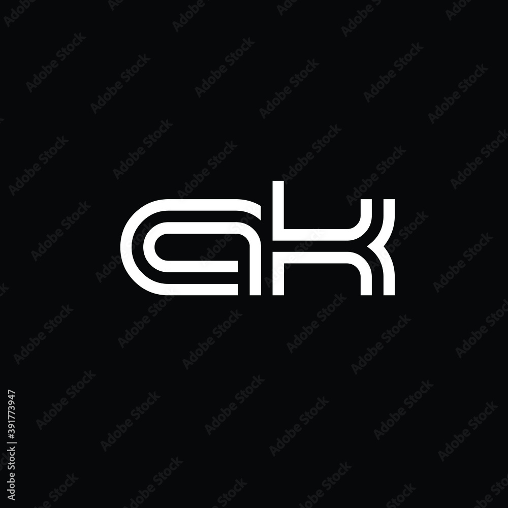 Creative Professional Trendy and Minimal Letter AK Logo Design in Black and White Color, Initial Based Alphabet Icon Logo in Editable Vector Format Creative Professional Trendy and Minimal Letter AK Logo Design in Black and White Color, Initial Based Alphabet Icon Logo in Editable Vector Format