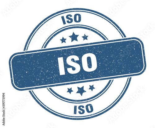 iso stamp. iso label. round grunge sign