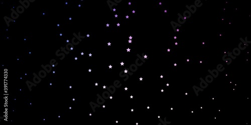 Dark Pink, Blue vector pattern with abstract stars.