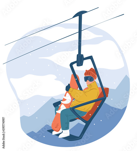 Winter sports and ski resort outdoors activities