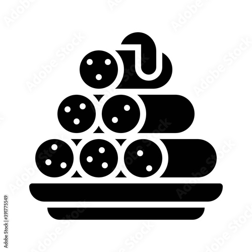 dia de los or muertos related muertos enchilada with plate vector in solid design,