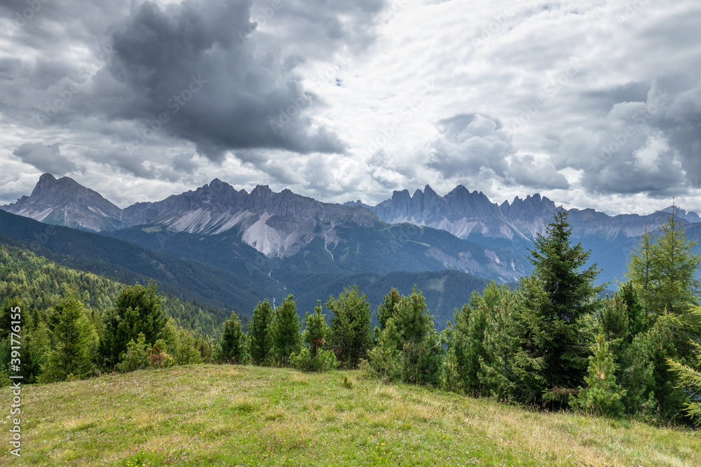 Landscape panorama of Seiser Alm in South Tyrol, Italy