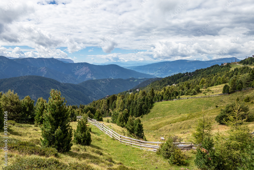 Landscape panorama of Seiser Alm in South Tyrol, Italy