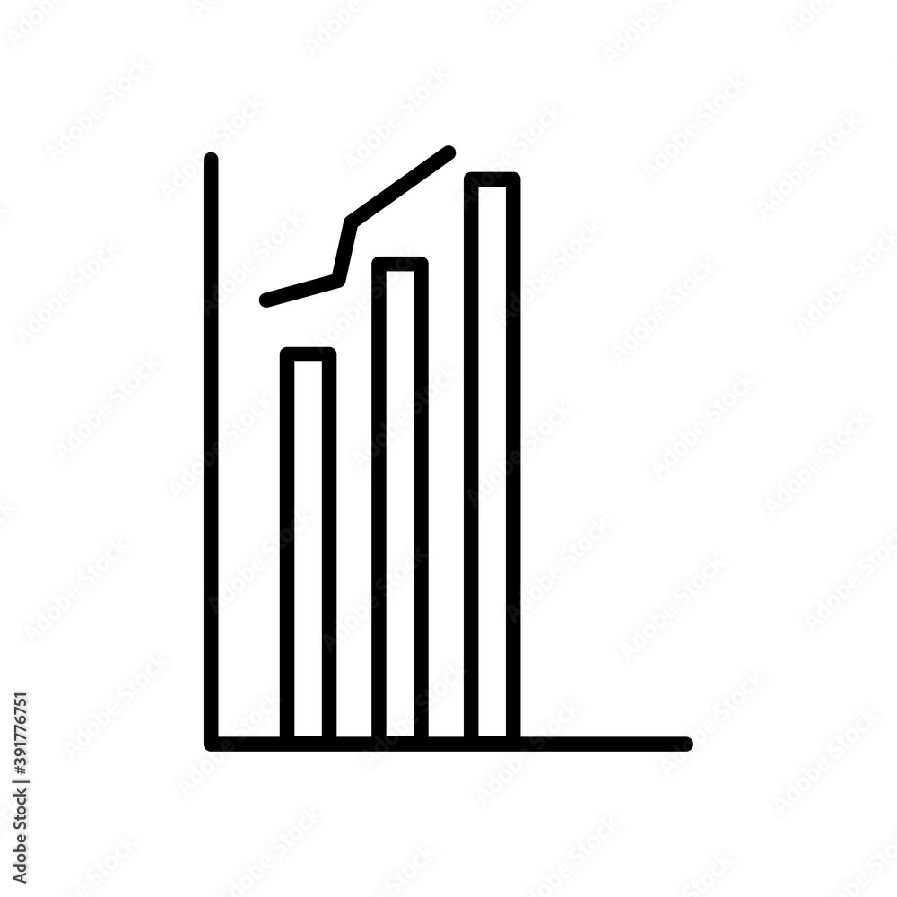graphic bar chart icon, line style graphic bar chart icon, line style