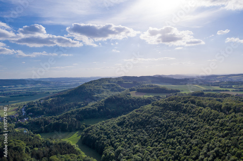 Panorama over a green forest in Germany