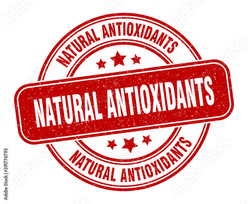 natural antioxidants stamp. natural antioxidants label. round grunge sign