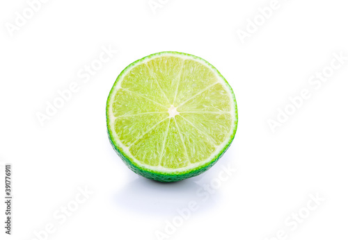 Lime fruit on white background