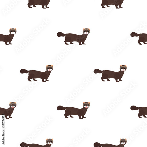 Seamless pattern with mink. Suitable for backgrounds, postcards, and wrapping paper. Vector.
