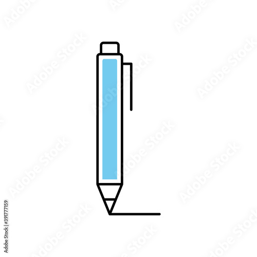 pen icon image, half line half color style