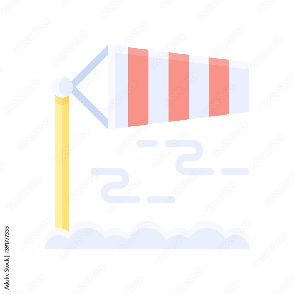snow town in winter related windsock with stand and ice vectors in flat style,