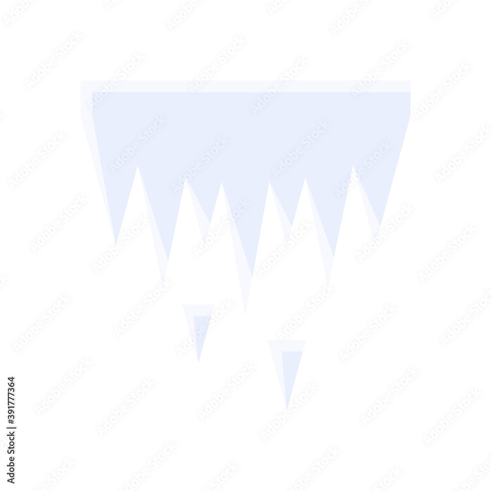 snow town in winter related icicles with sharp slices and ice vectors in flat style,