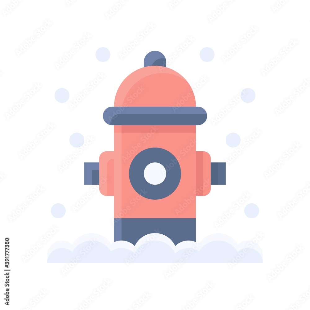 snow town in winter related fire hydrant and ice vectors in flat style,