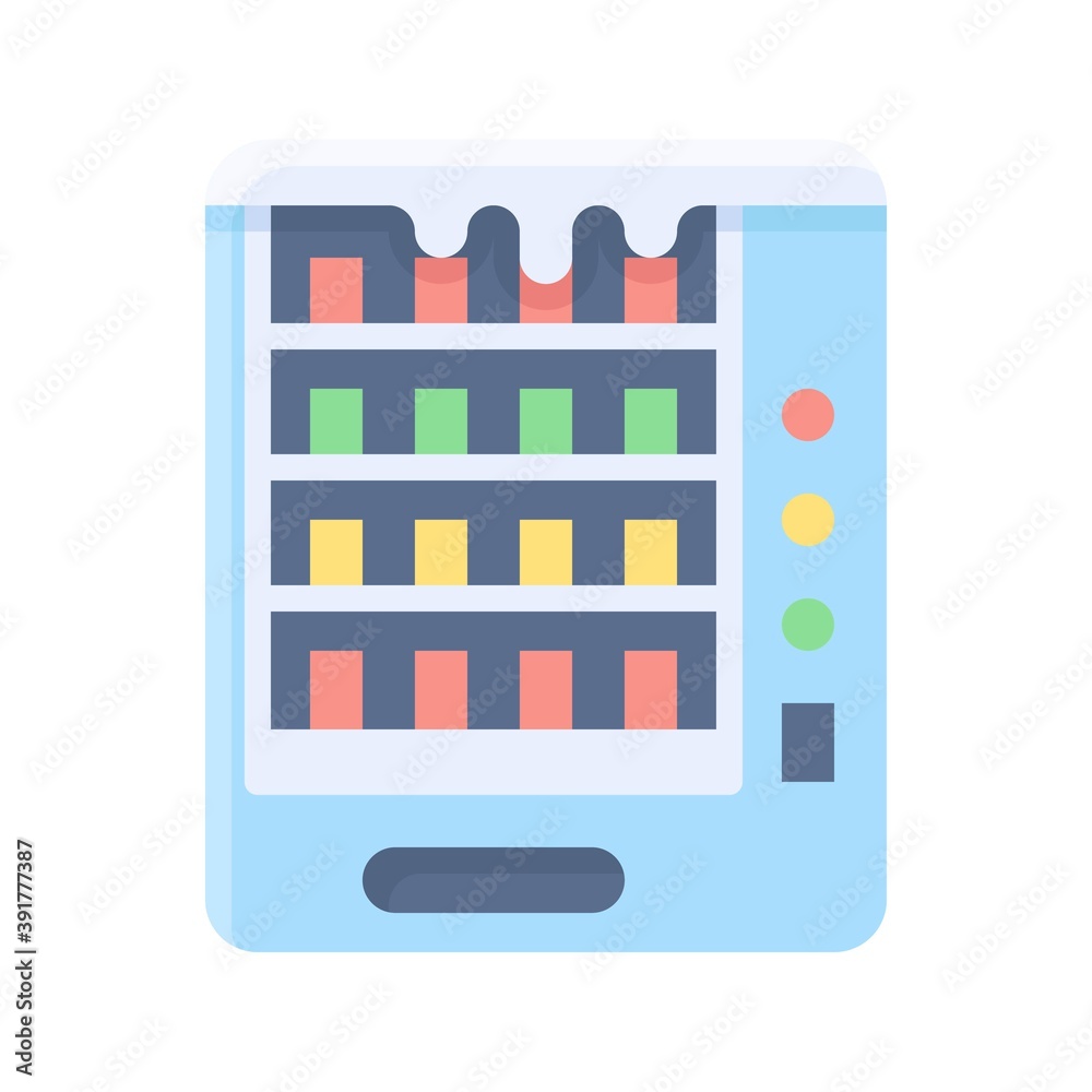 snow town in winter related vending machine with buttons and ice vectors in flat style,