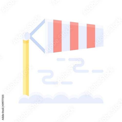 Obraz na płótnie snow town in winter related windsock with stand and ice vectors in flat style, w salonie