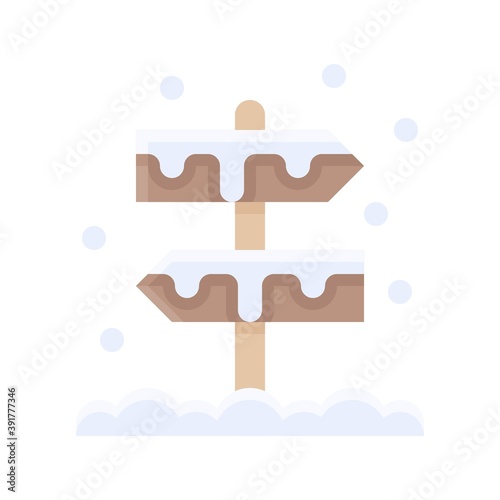 Obraz na płótnie snow town in winter related indicator sign with stand and ice vectors in flat style, w salonie