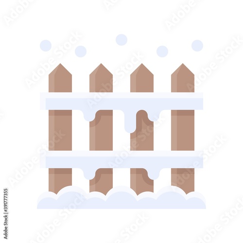 snow town in winter related wooden fence and ice vectors in flat style,