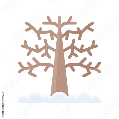 Obraz na płótnie snow town in winter related tree with dry branches and ice vectors in flat style, w salonie
