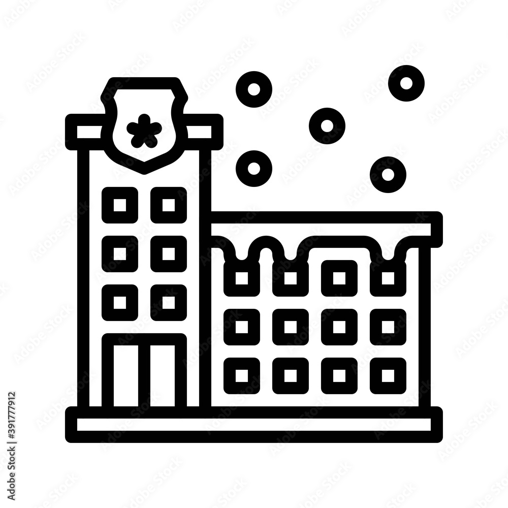 snow town in winter related police building with windows and ice vectors in lineal style, snow town in winter related police building with windows and ice vectors in lineal style,