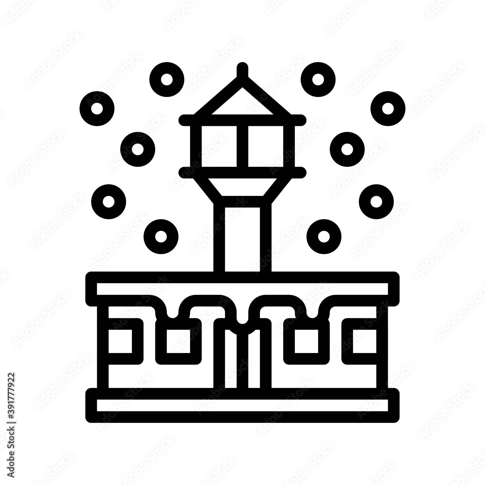 snow town in winter related glass building with windows and ice vectors in lineal style,