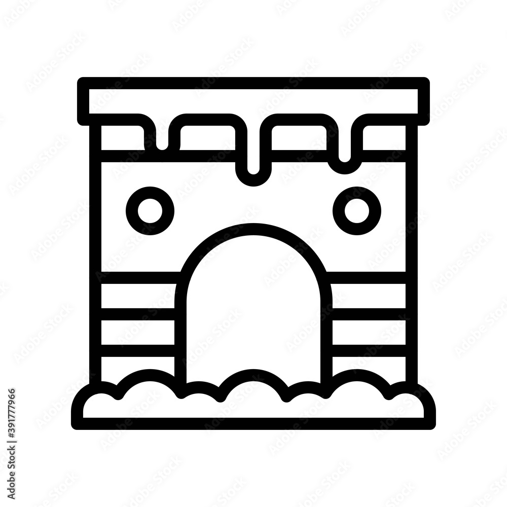 snow town in winter related water bridge with ice and water vectors in lineal style,