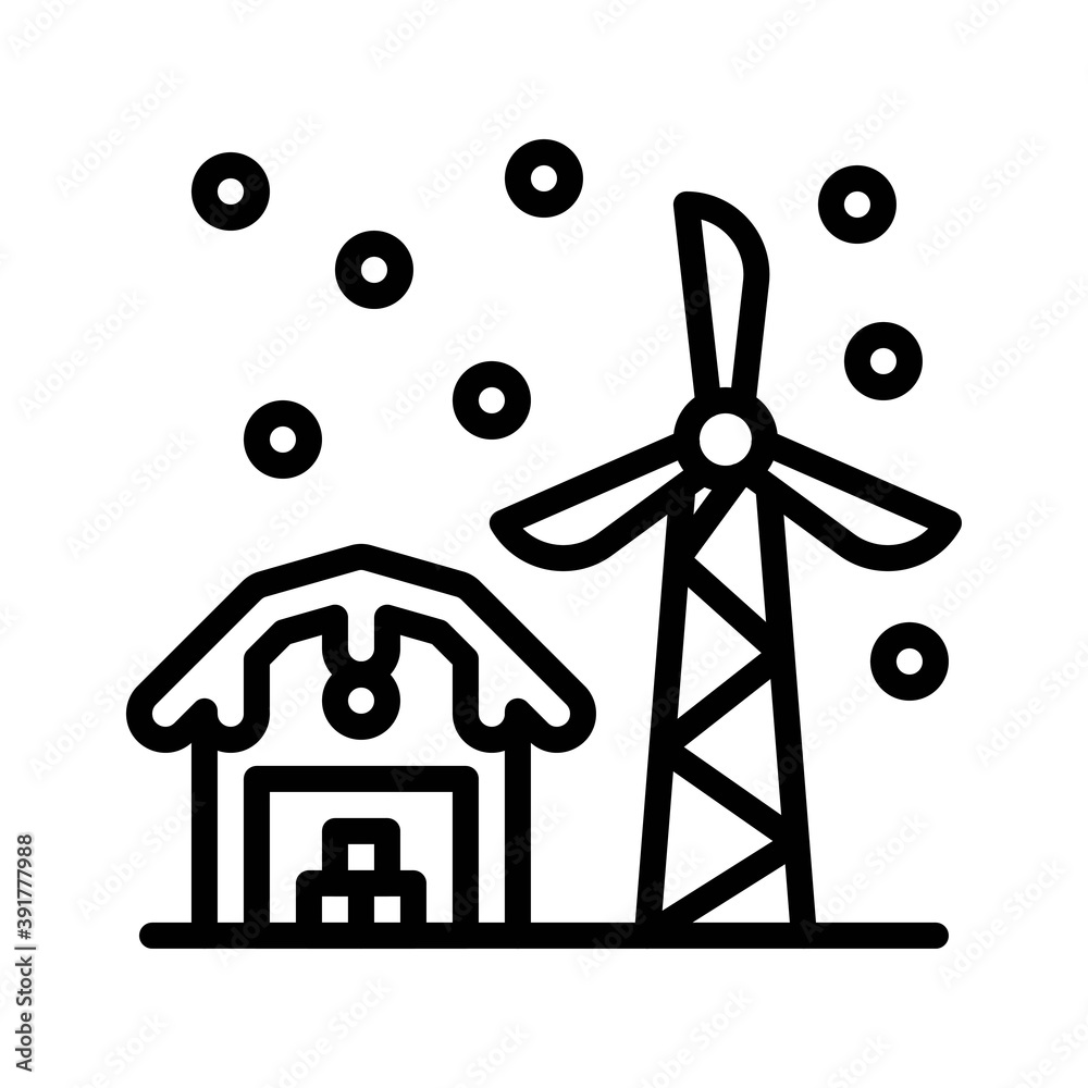 snow town in winter related factory building with windows and ice vectors in lineal style,
