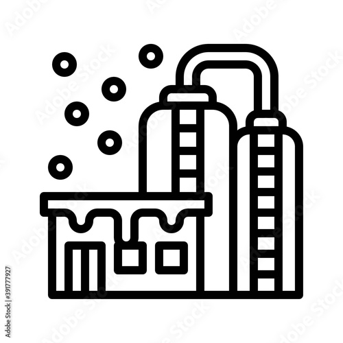 Obraz na płótnie snow town in winter related factory building with windows and ice vectors in lineal style, w salonie
