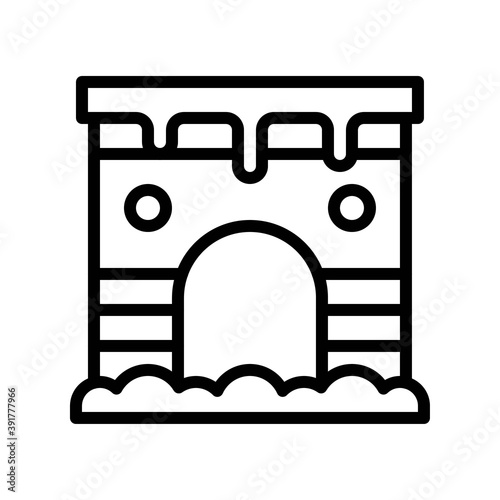 Obraz na płótnie snow town in winter related water bridge with ice and water vectors in lineal style, w salonie