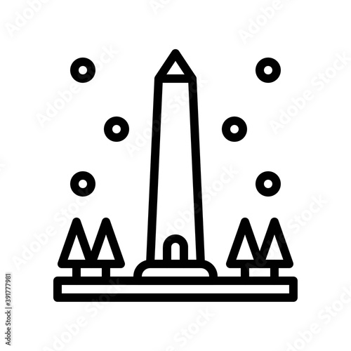 snow town in winter related obelisk with ice and tree vectors in lineal style,