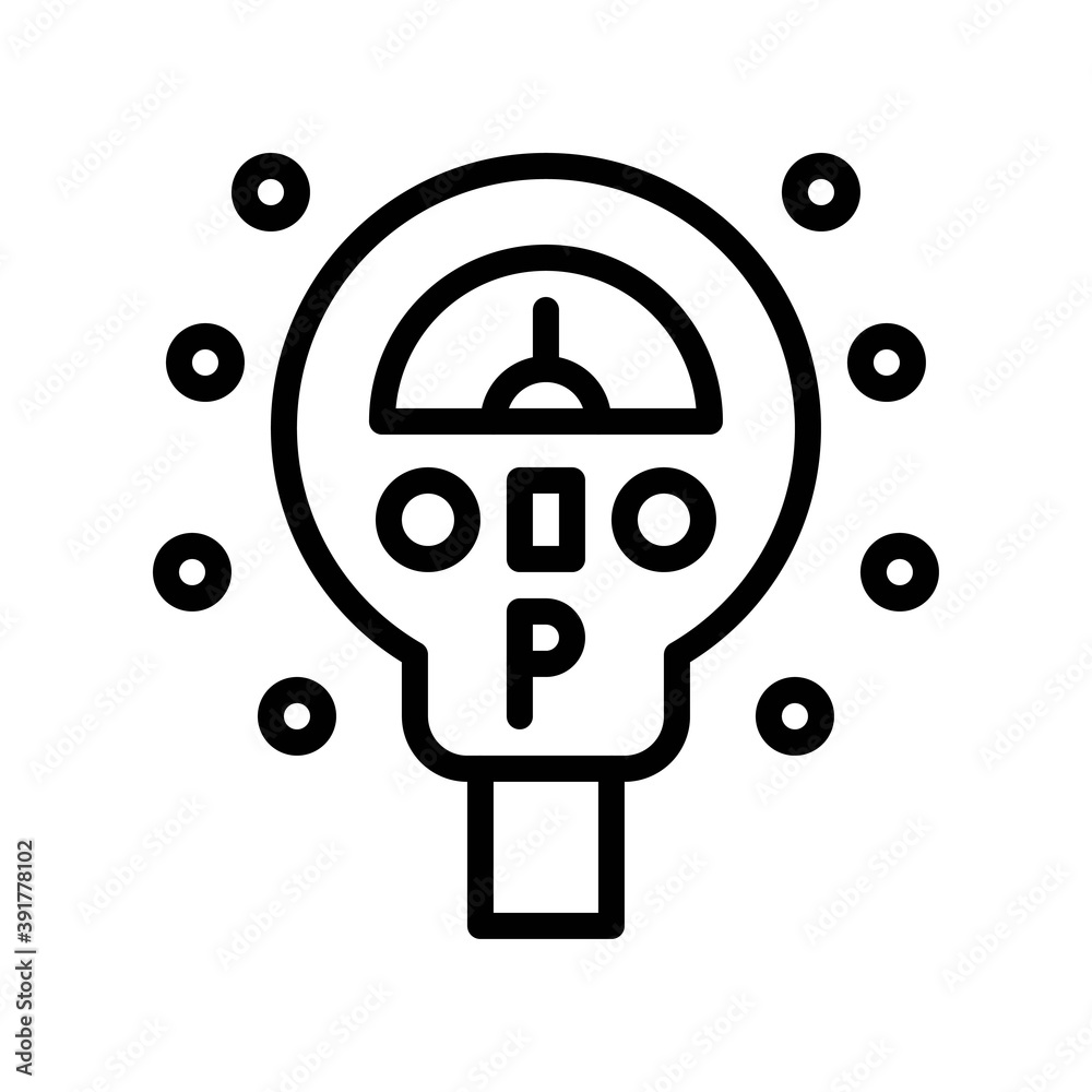 snow town in winter related parking meter with lights and ice vectors in lineal style,