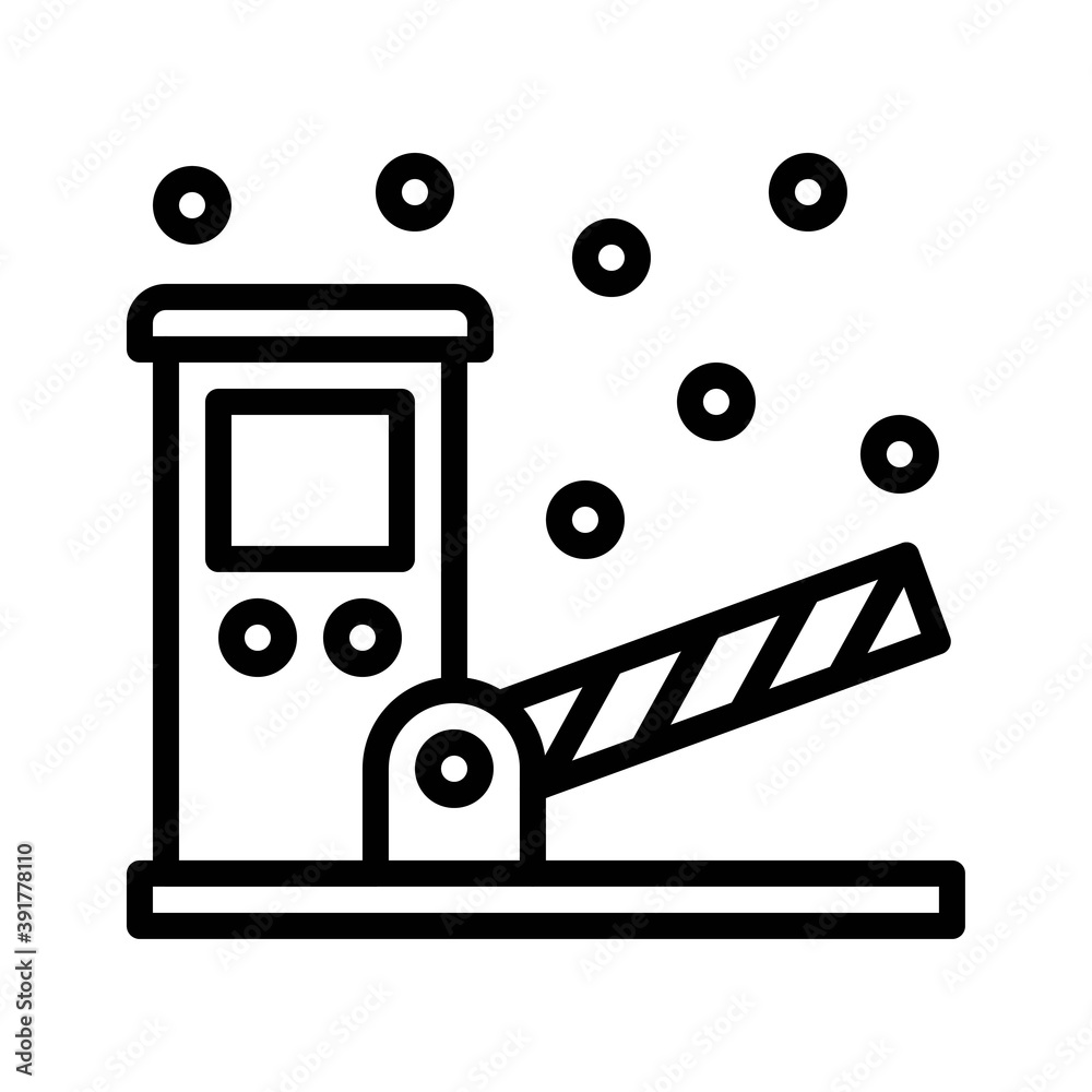snow town in winter related road barrier with lights and ice vectors in lineal style,