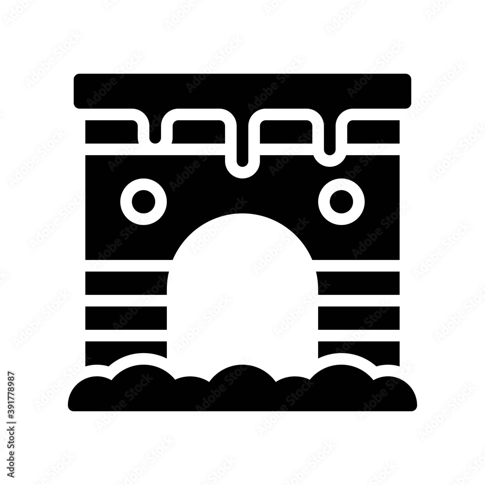 snow town in winter related water bridge with ice and water vectors in solid design,
