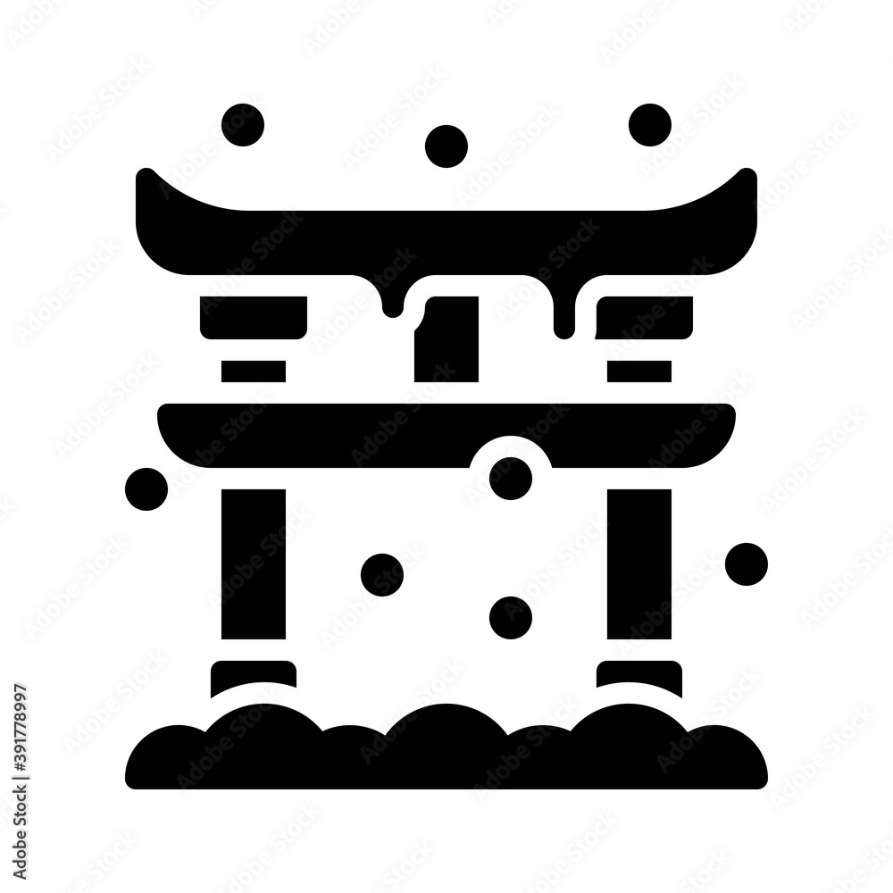 snow town in winter related chinese landscape with ice and thumbs vectors in solid design, snow town in winter related chinese landscape with ice and thumbs vectors in solid design,
