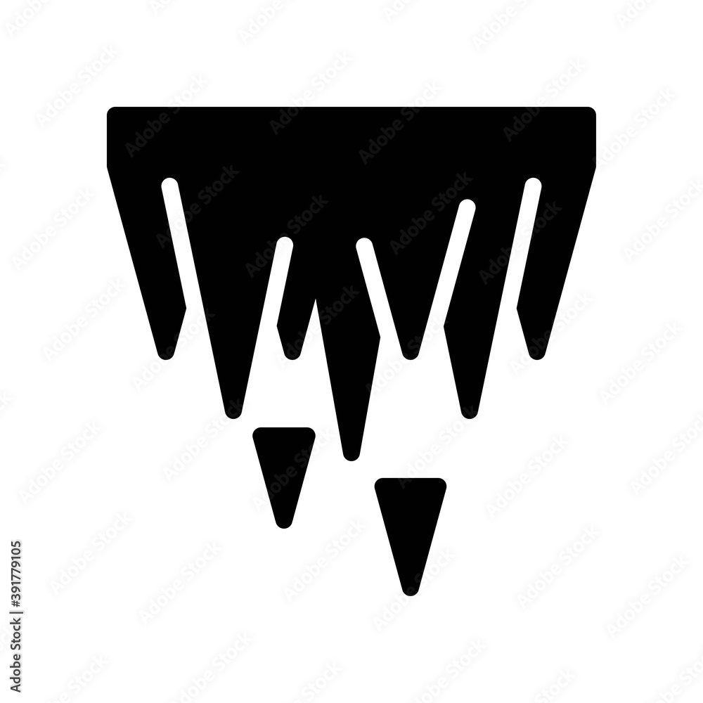snow town in winter related icicles with sharp slices and ice vectors in solid design,