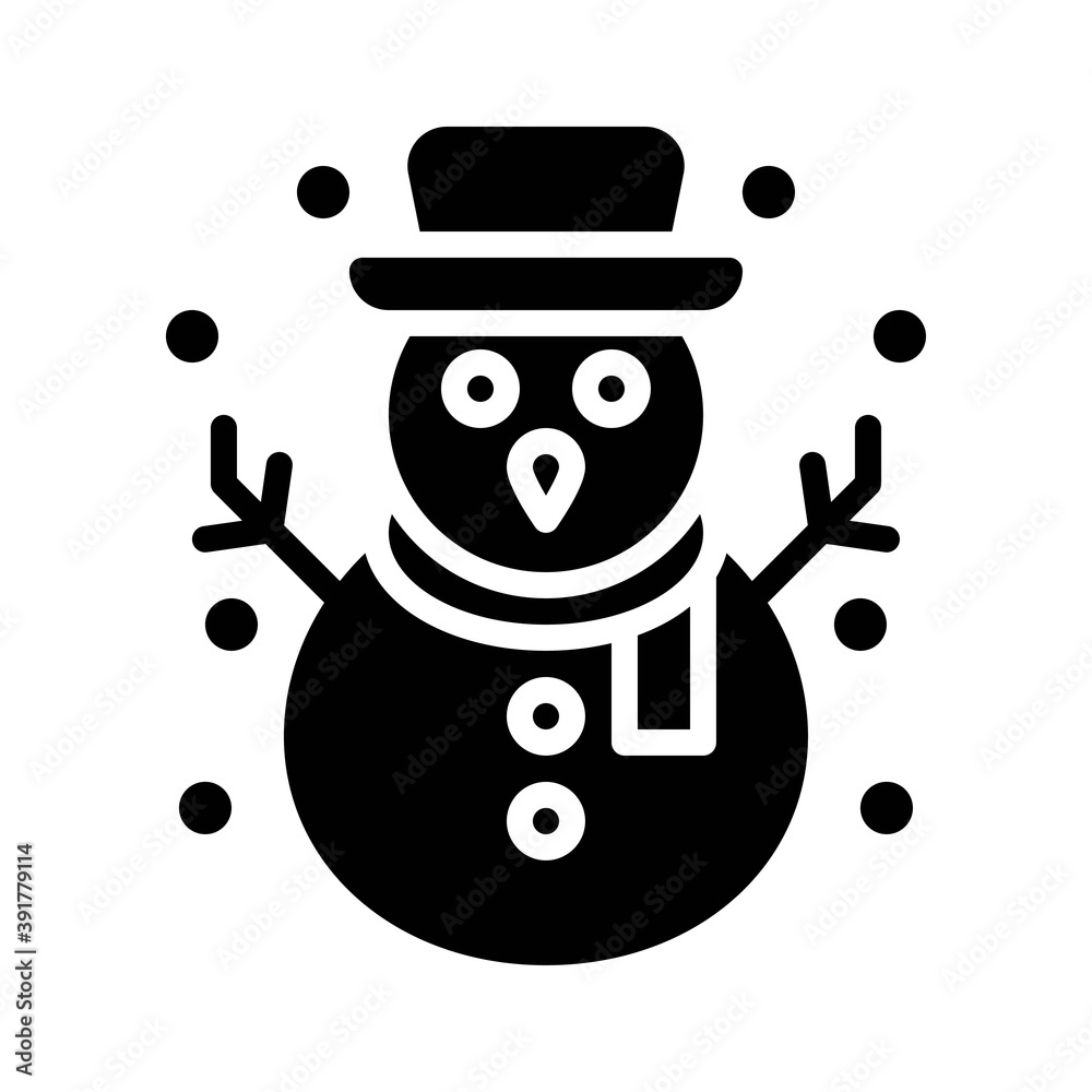 snow town in winter related snow man with cap and ice vectors in solid design,