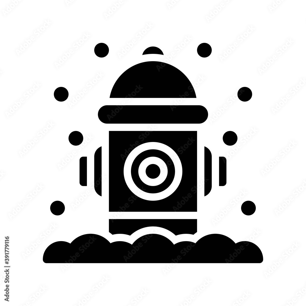 snow town in winter related fire hydrant and ice vectors in solid design,