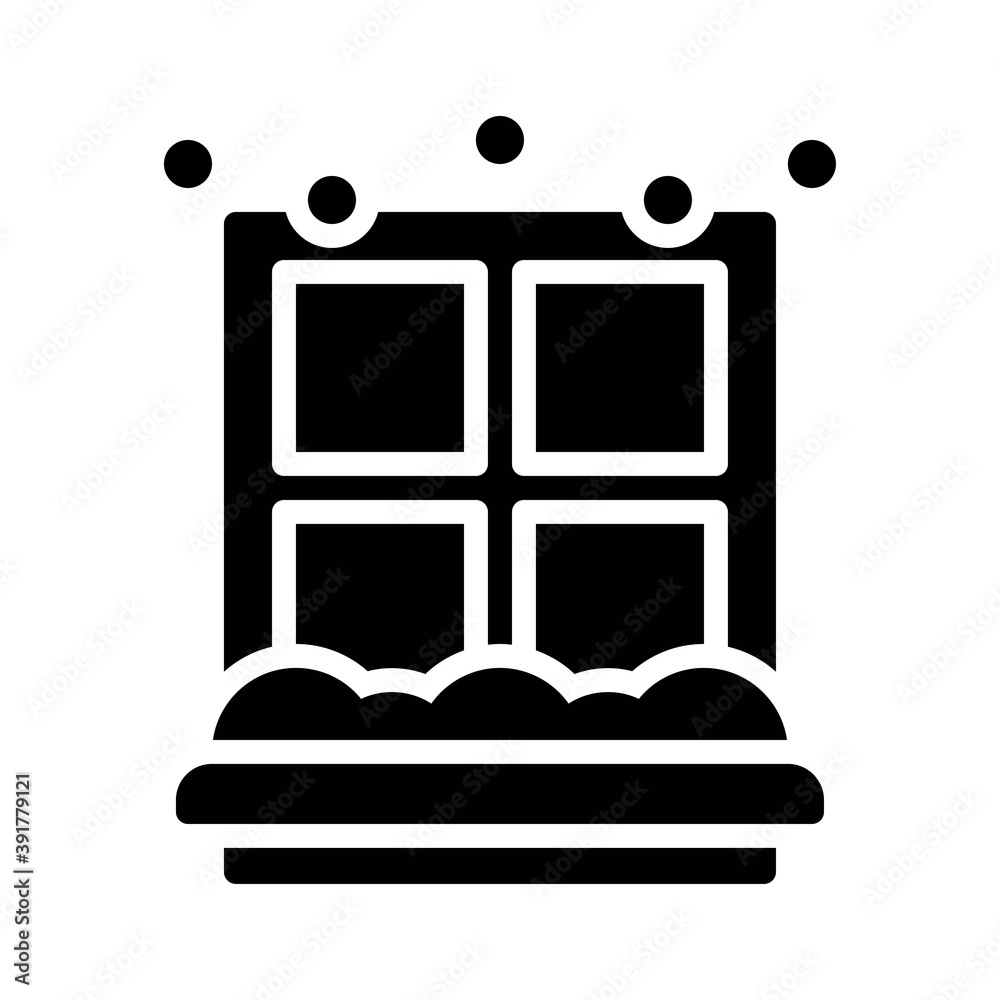 snow town in winter related glass windows and ice vectors in solid design,