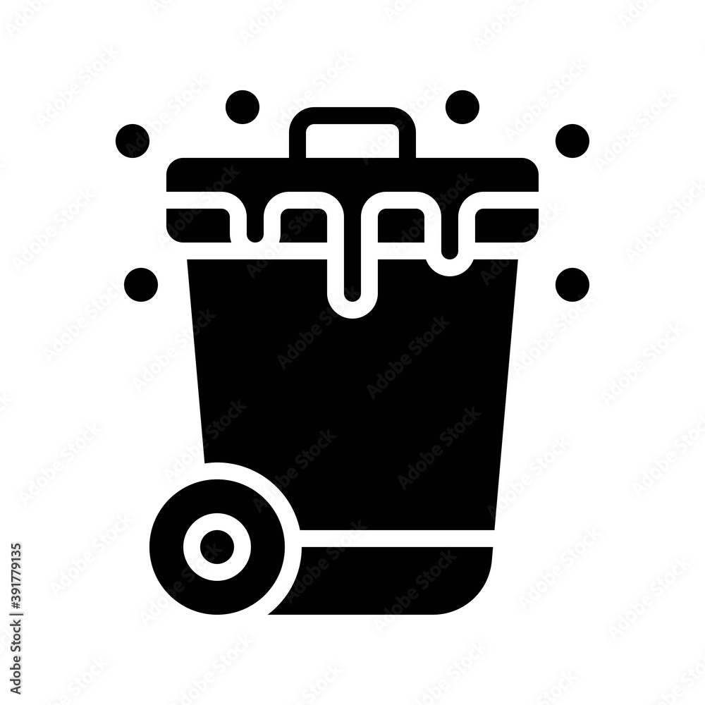 snow town in winter related basket bin with tire and ice vectors in solid design,