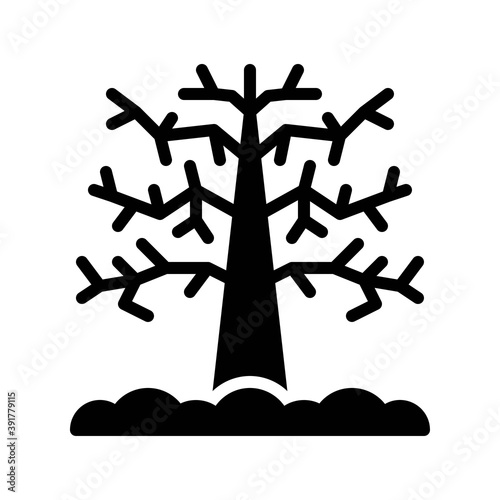 Obraz na płótnie snow town in winter related tree with dry branches and ice vectors in solid design, w salonie