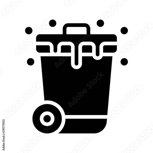 Obraz na płótnie snow town in winter related basket bin with tire and ice vectors in solid design, w salonie
